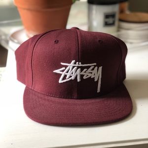 Burgundy Stussy Hat